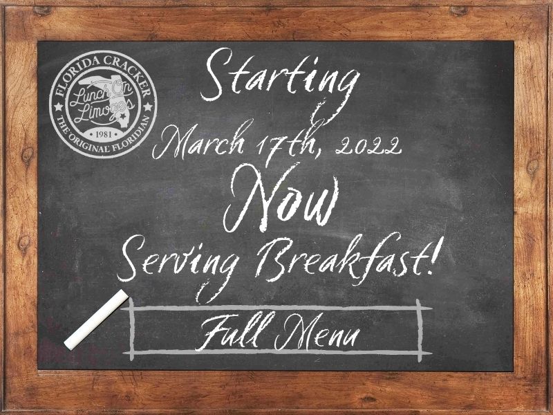 Starting March 17th, 2022 Lunch on Limoges- Now Serving Breakfast!